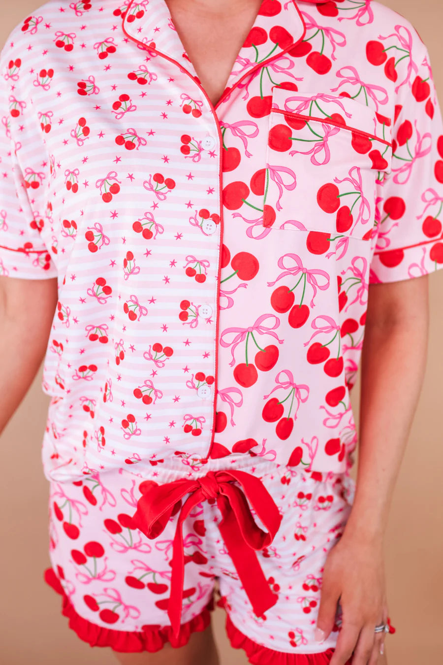 Cherry Bomb Ruffle Pajama Set