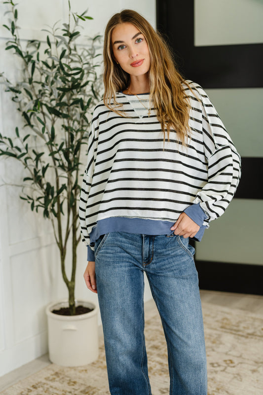 Cute in Comfort Crew Neck Pullover in White, Black and Denim (Online Exclusive)