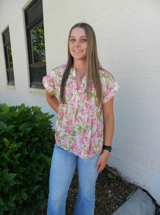 Pink Floral Top