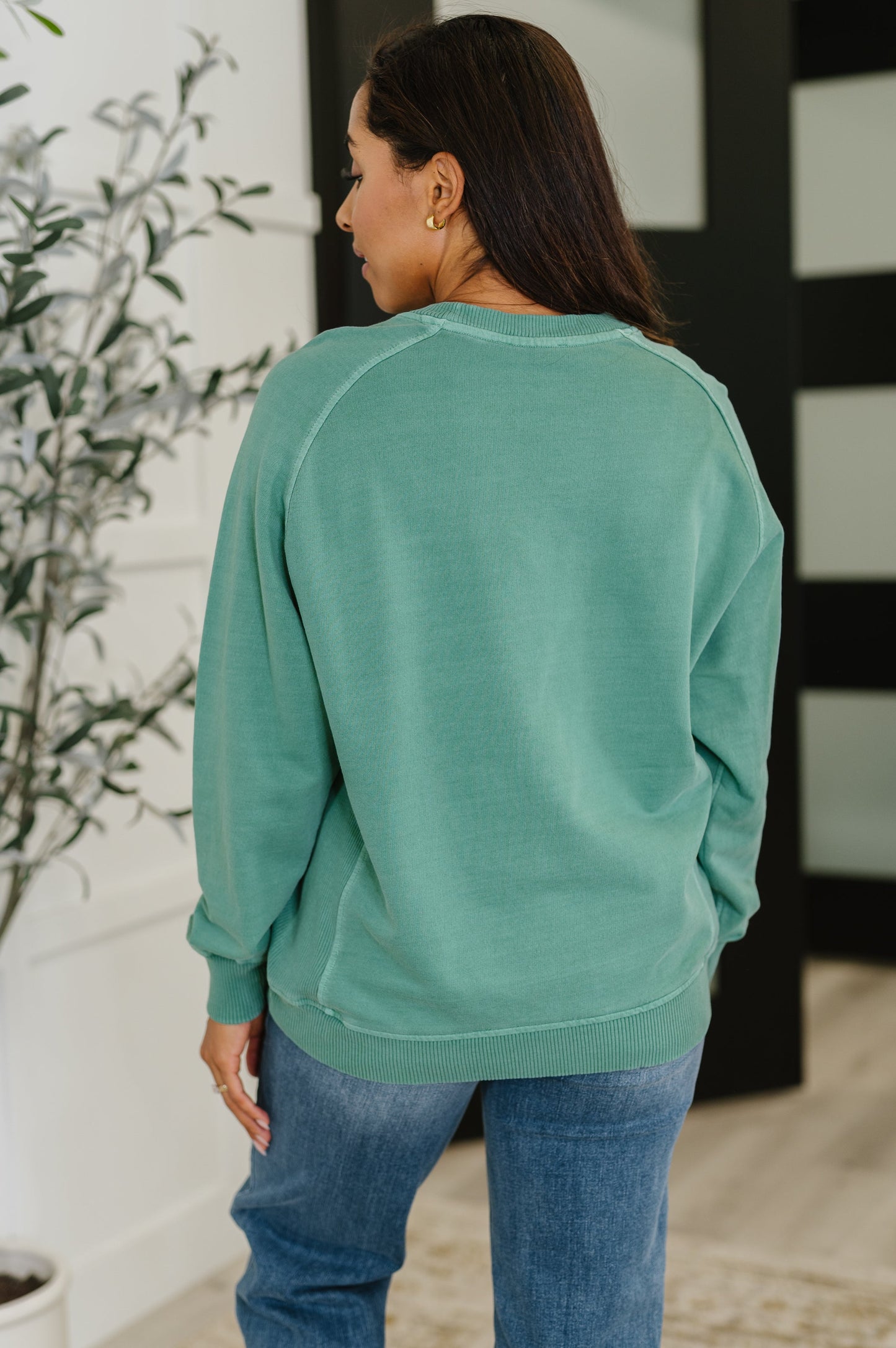 Daily Ease Mineral Wash Pullover in Dark Green (Online Exclusive)