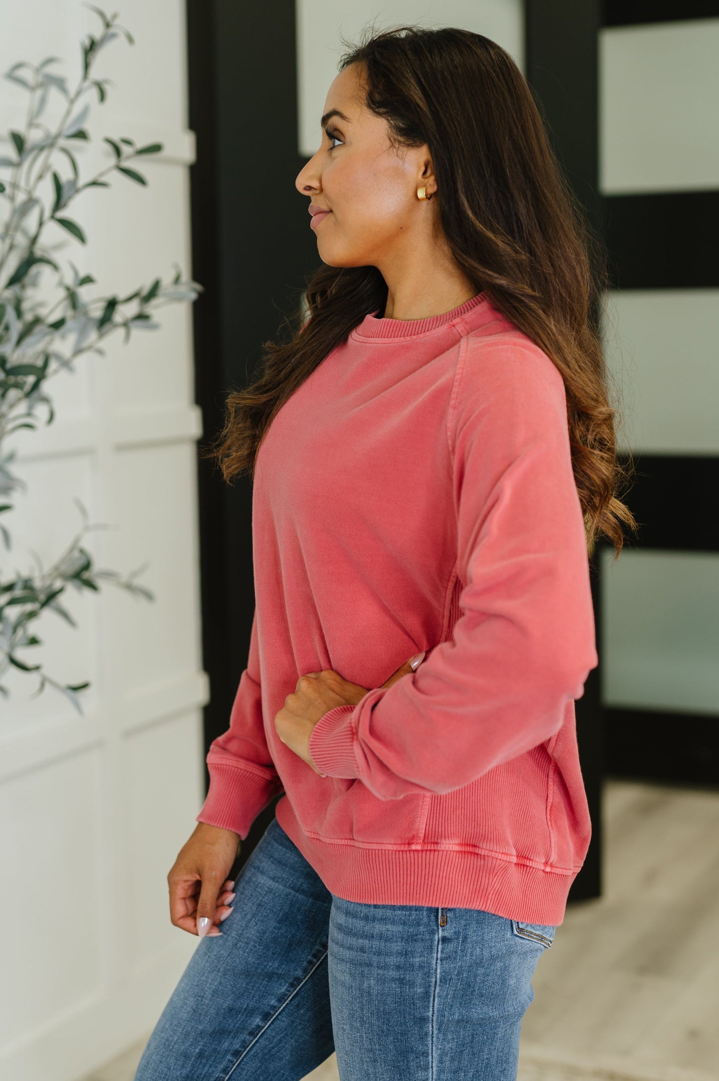 Daily Ease Mineral Wash Pullover in Ruby (Online Exclusive)