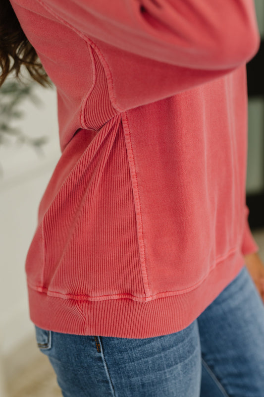 Daily Ease Mineral Wash Pullover in Ruby (Online Exclusive)