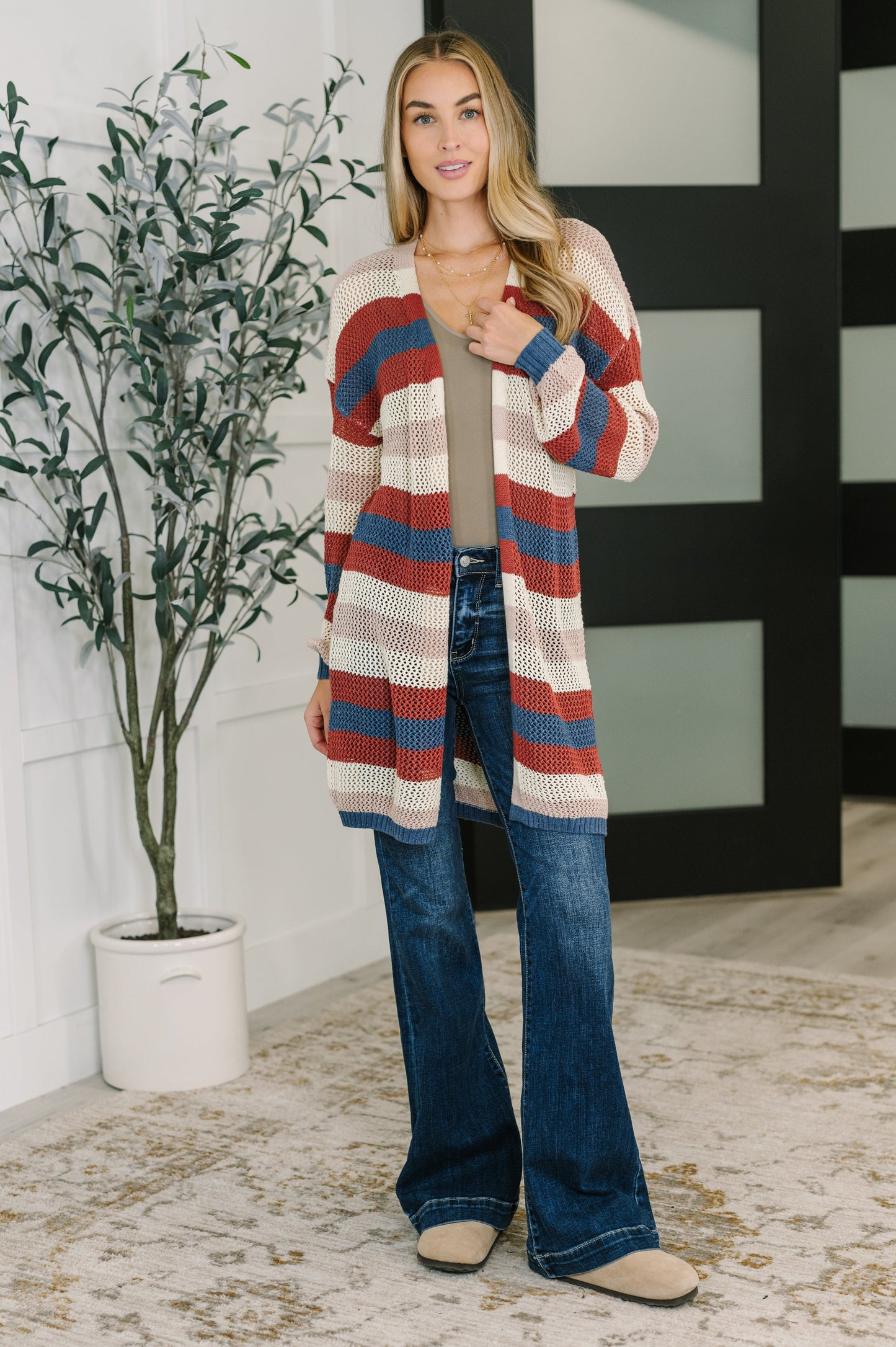Definitely Dapper Striped Knit Cardigan (Online Exclusive)