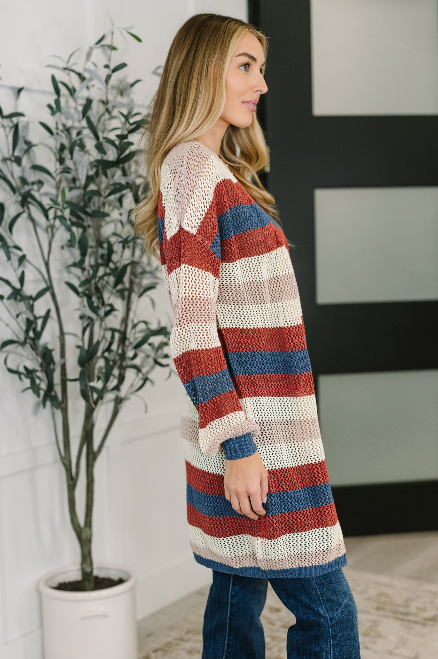 Definitely Dapper Striped Knit Cardigan (Online Exclusive)