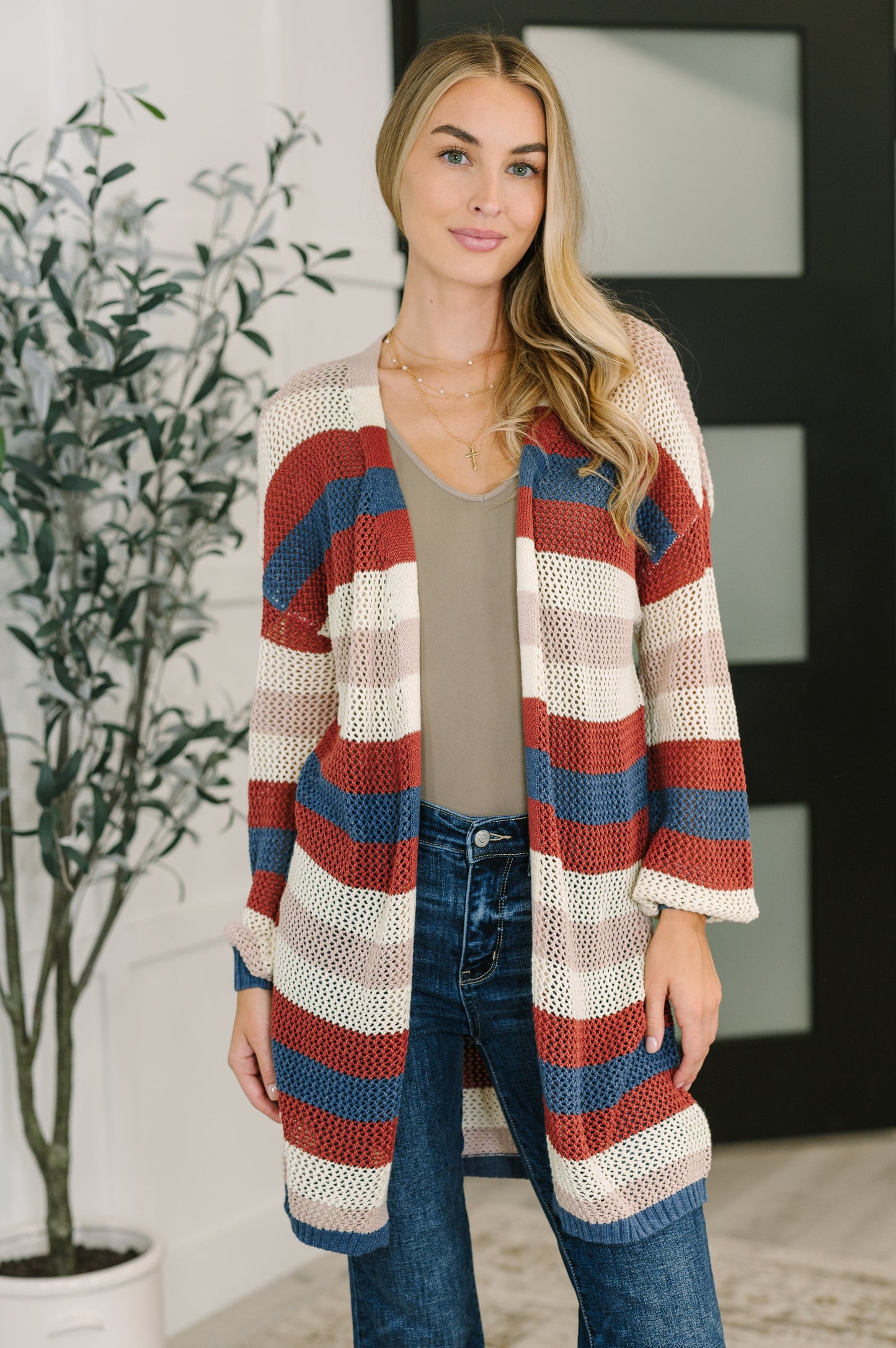 Definitely Dapper Striped Knit Cardigan (Online Exclusive)