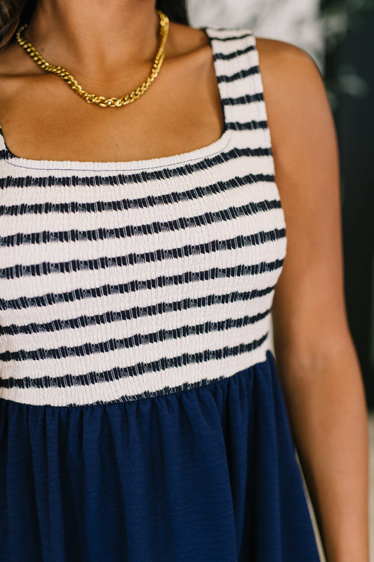 Dockside Darling Midi Dress in Navy (Online Exclusive)