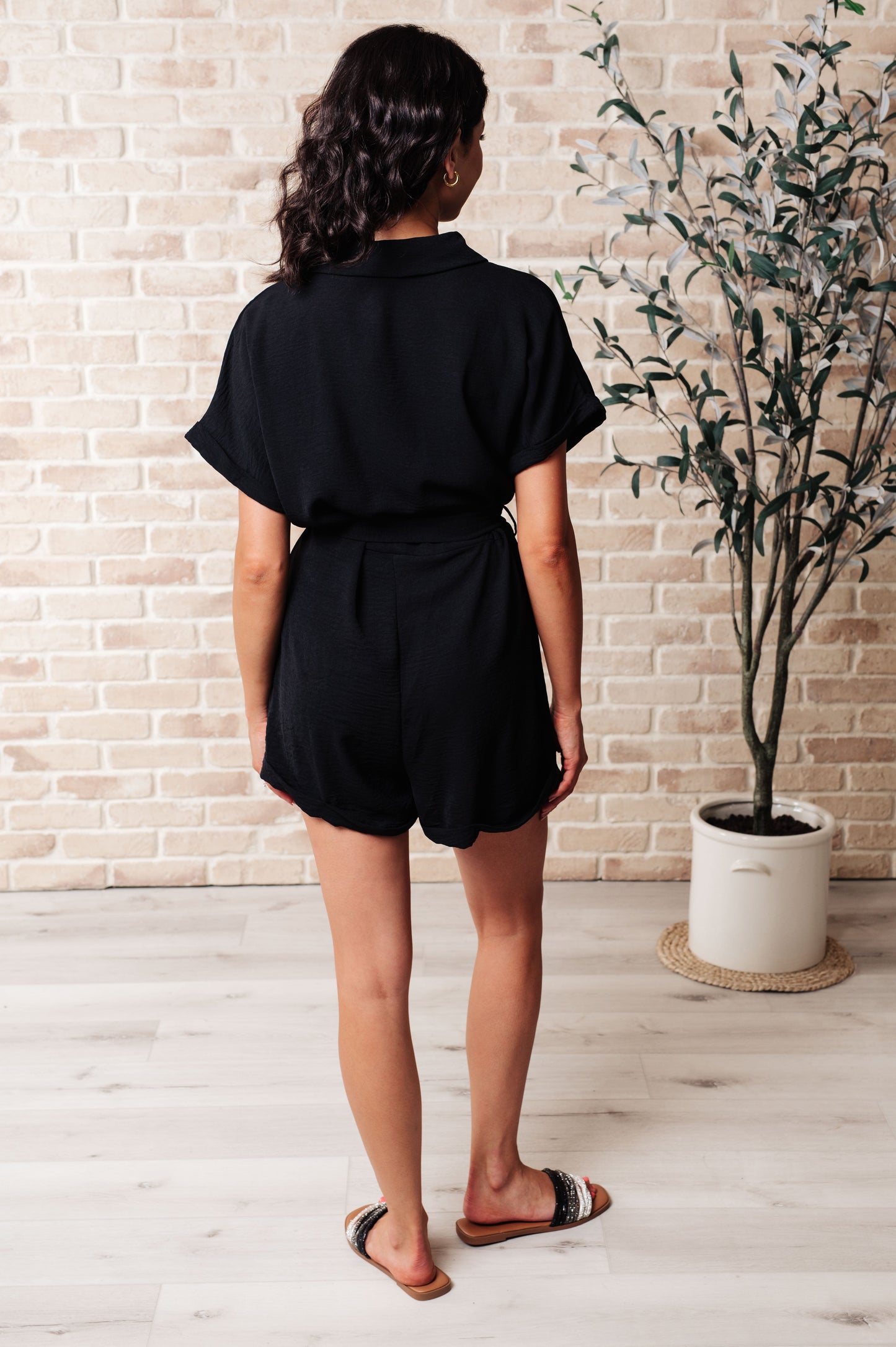 Don't Worry 'Bout a Thing V-Neck Romper (Online Exclusive)