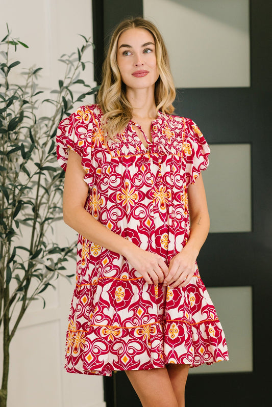 Don't You Go Away Balloon Sleeve Dress (Online Exclusive)