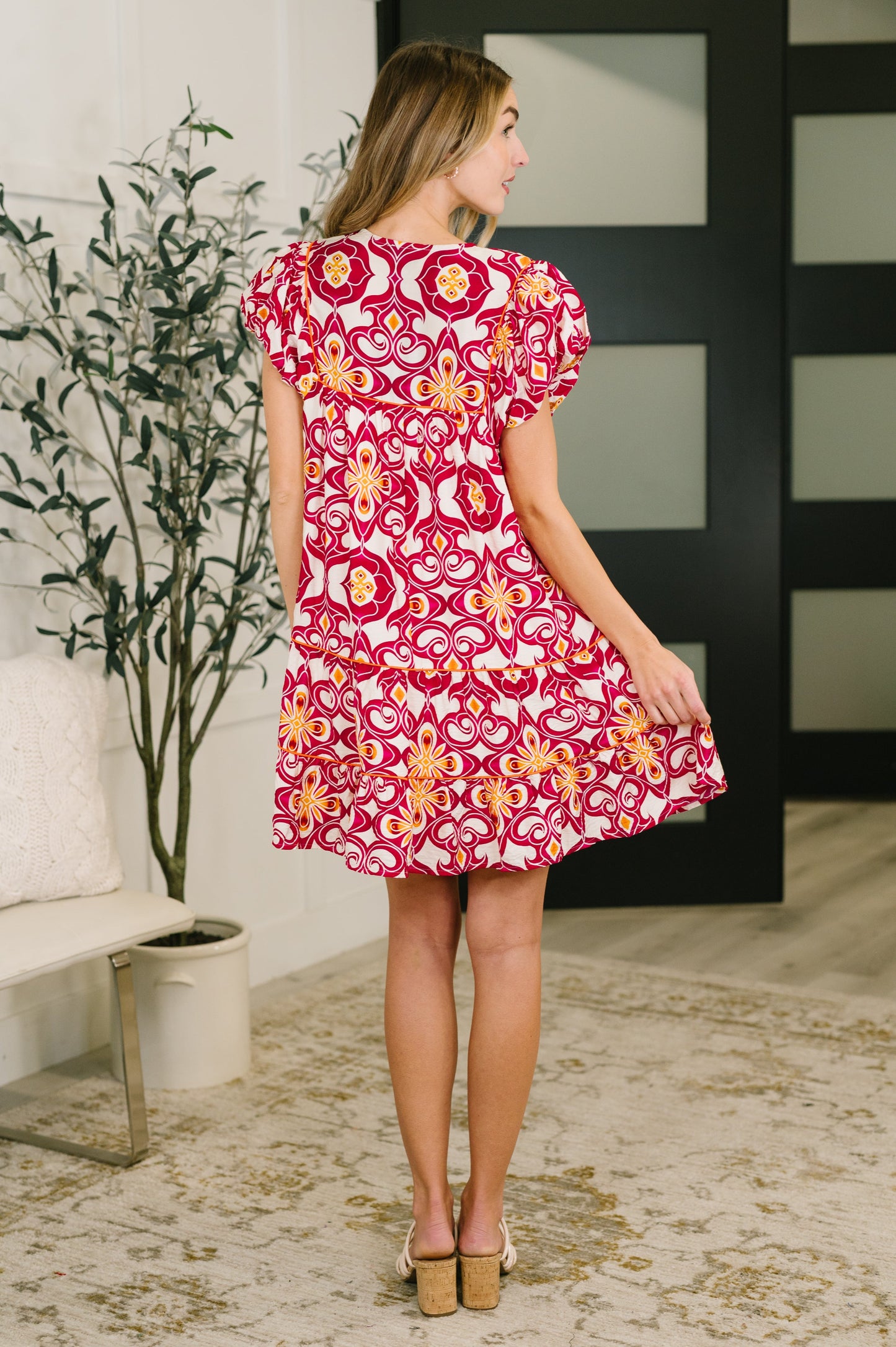 Don't You Go Away Balloon Sleeve Dress (Online Exclusive)