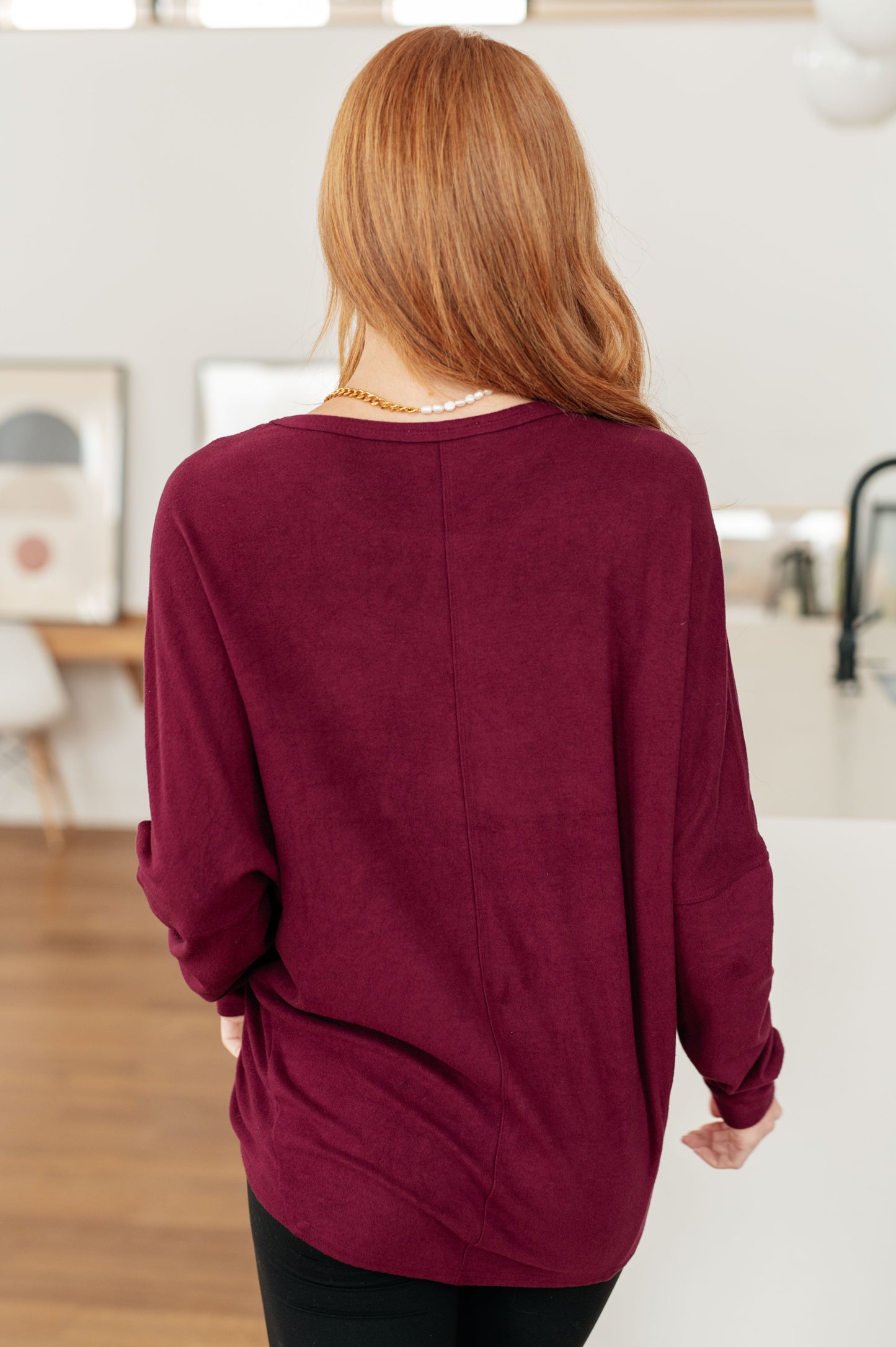 Drive Downtown Dolman Sleeve Top in Wine (Online Exclusive)