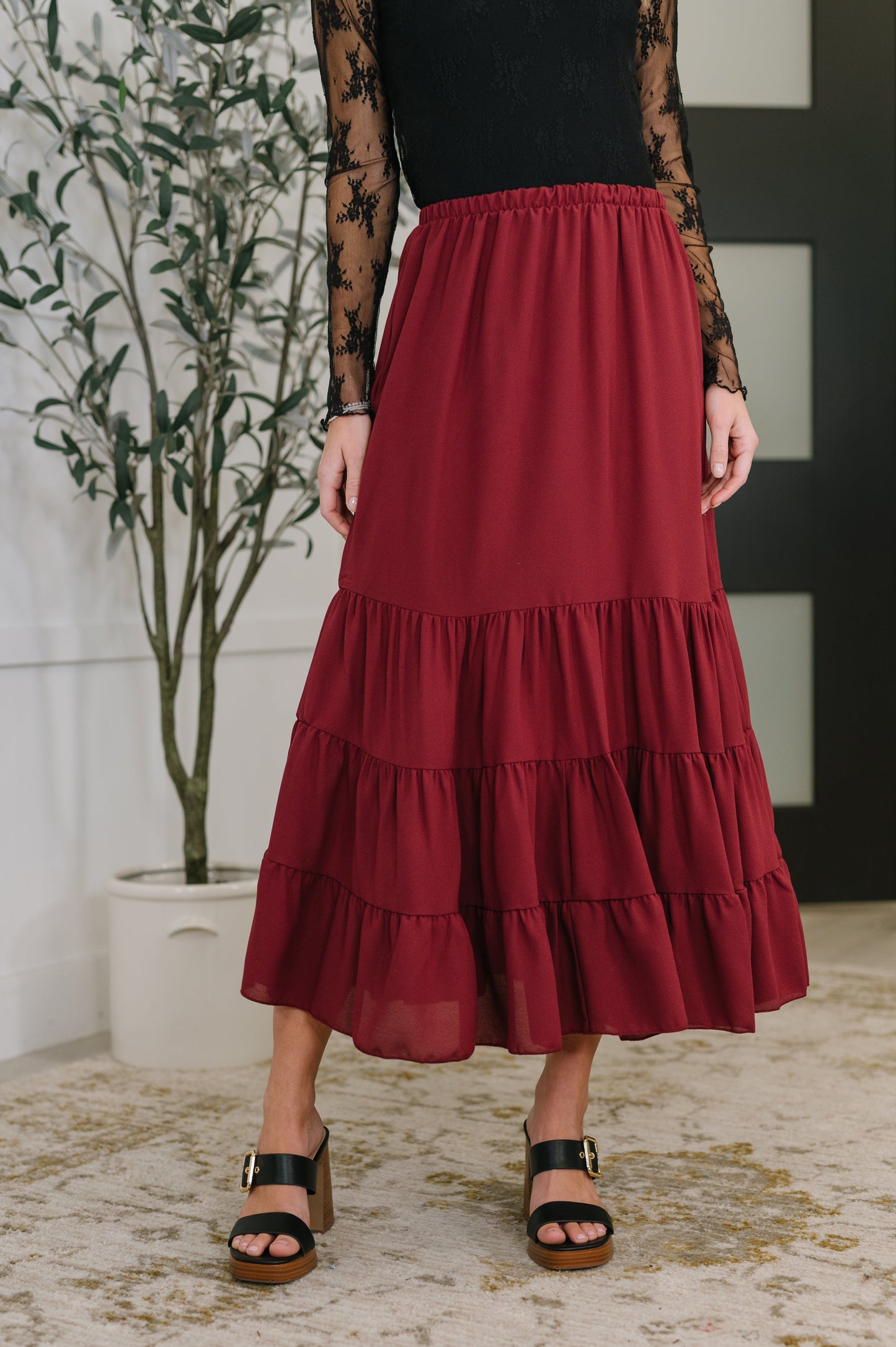 Easy Pick Tiered Maxi Skirt (Online Exclusive)