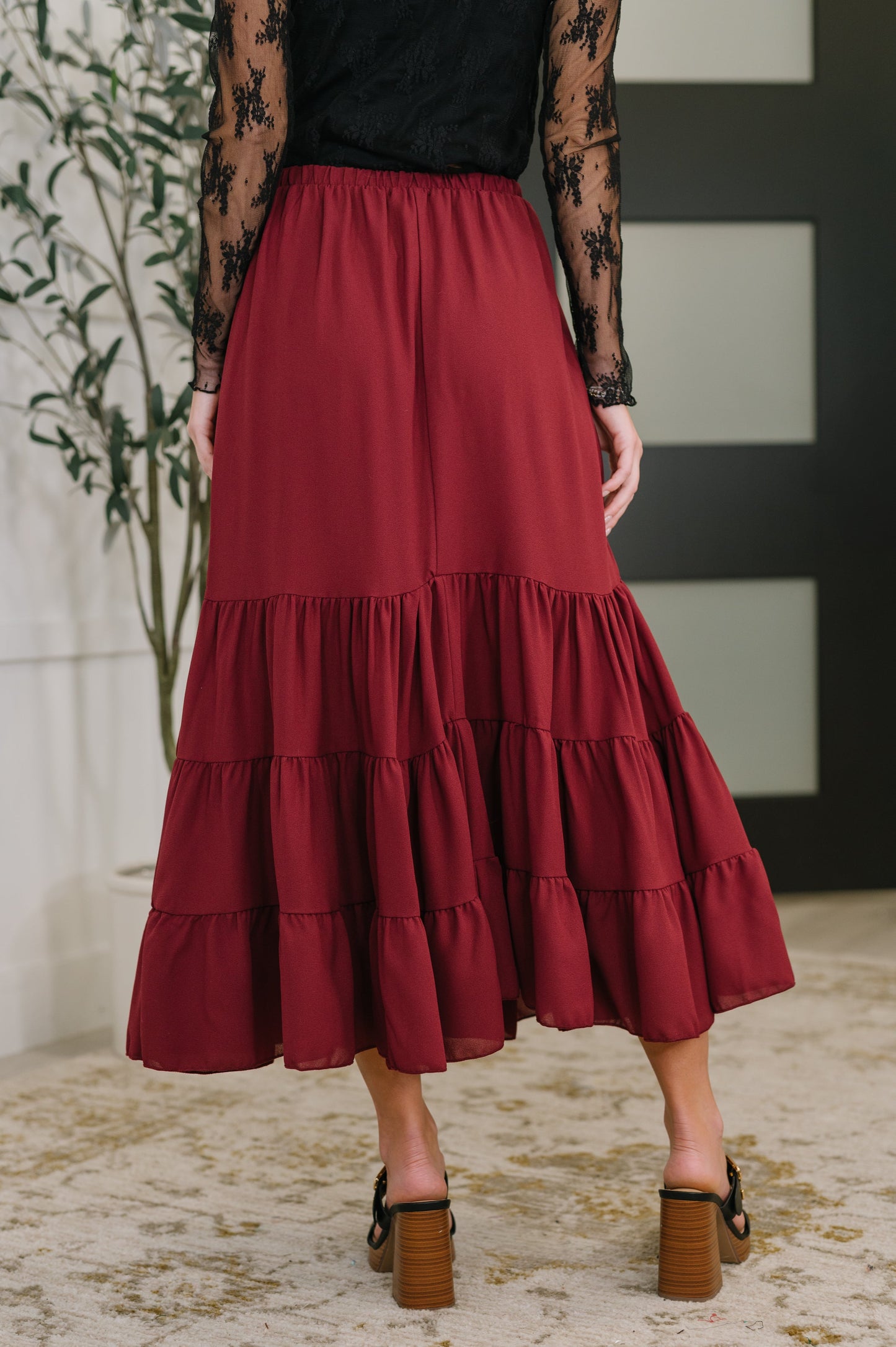 Easy Pick Tiered Maxi Skirt (Online Exclusive)