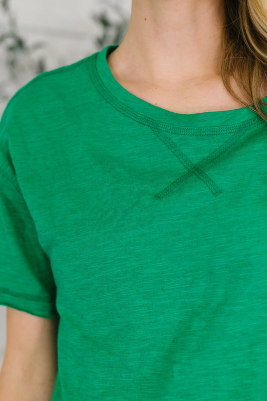 Effortless Edit Boxy Tee in Kelly Green (Online Exclusive)