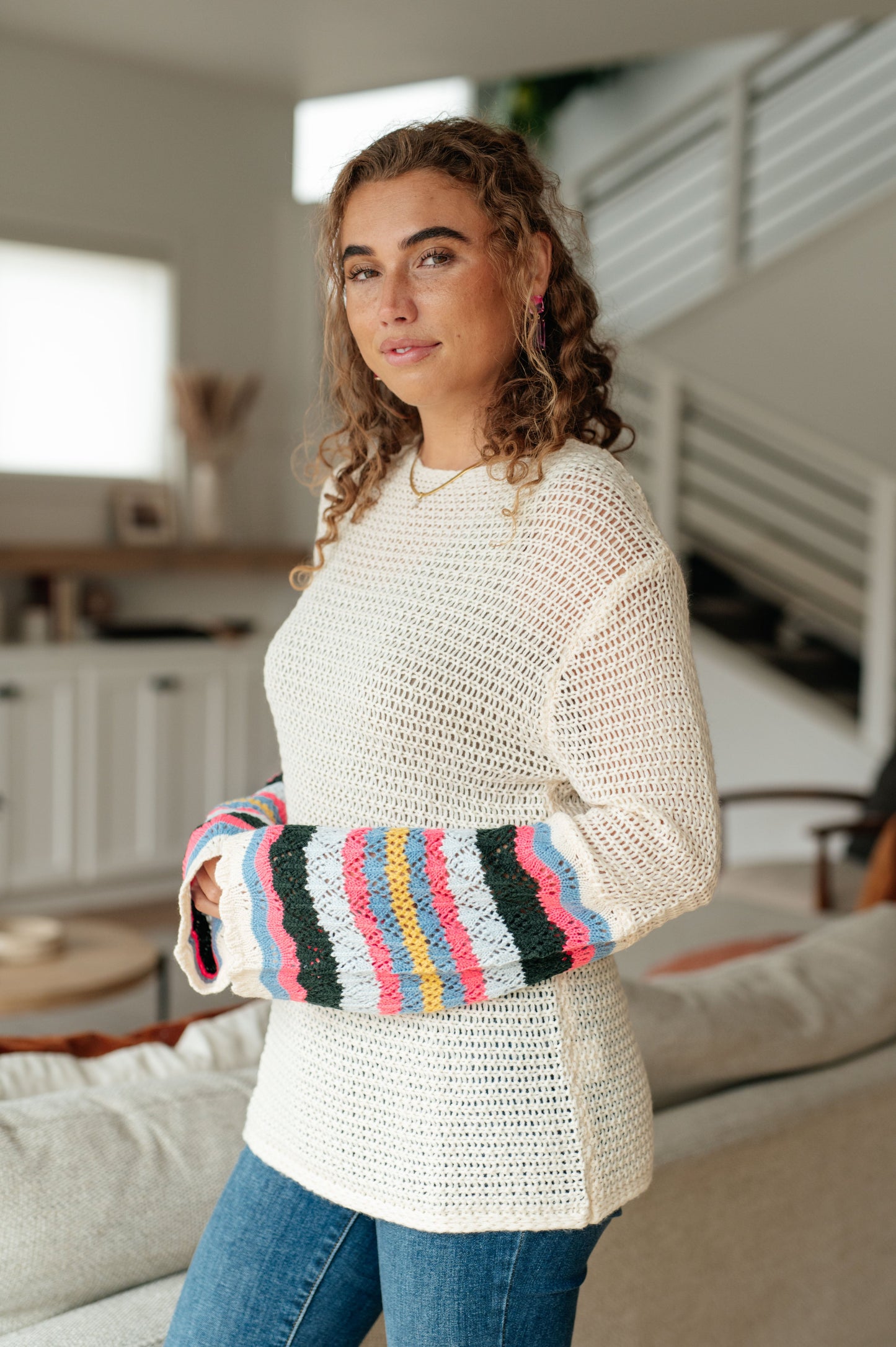 End of the Story Striped Sleeve Sweater (Online Exclusive)