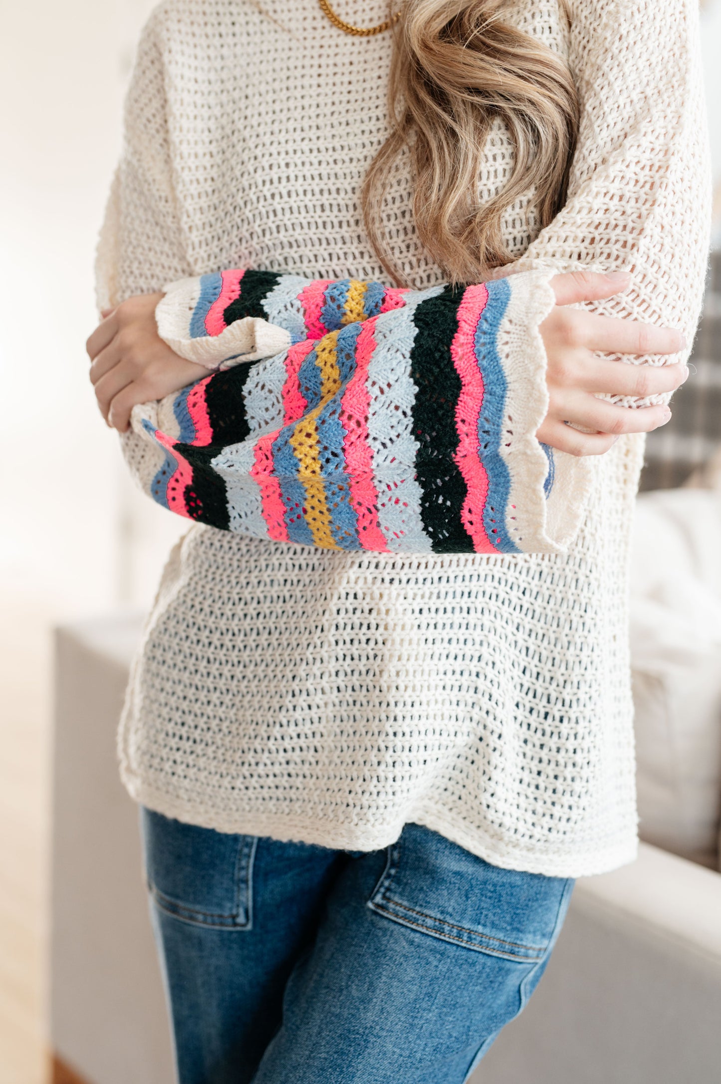 End of the Story Striped Sleeve Sweater (Online Exclusive)
