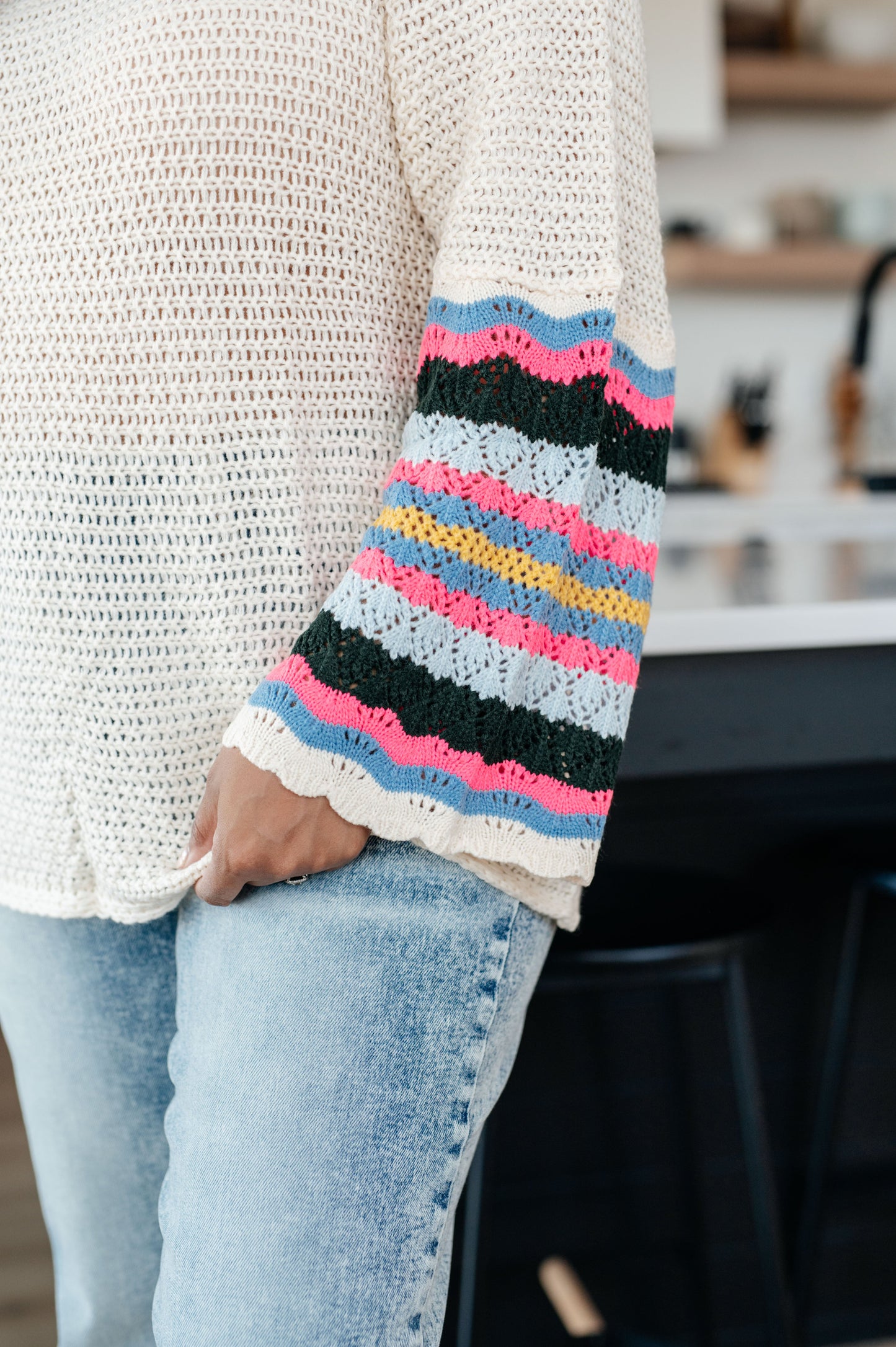 End of the Story Striped Sleeve Sweater (Online Exclusive)