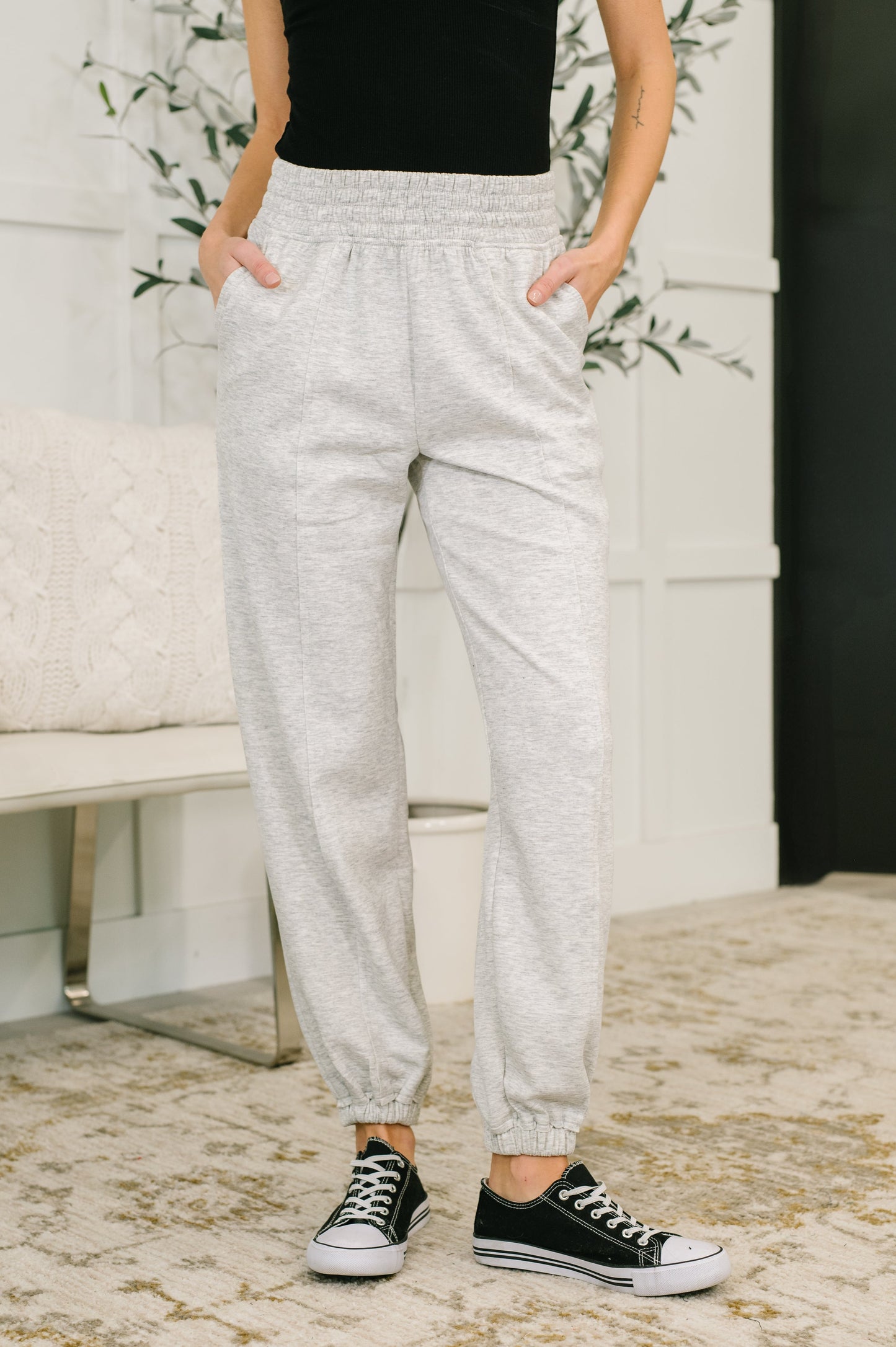 Every Second, Every Hour Jogger Bottoms in Heather Grey (Online Exclusive)