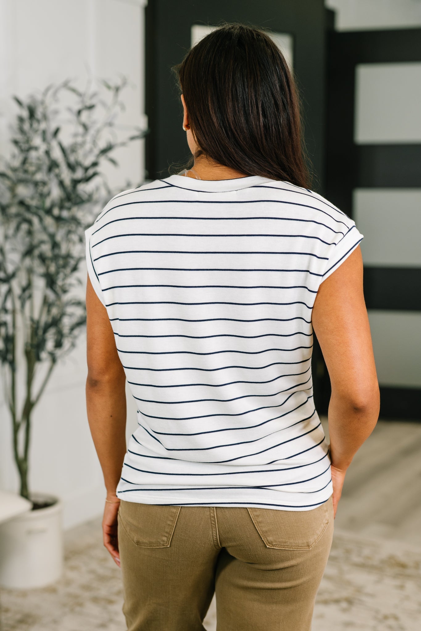 Everything In Between Striped Cap Sleeve Tee (Online Exclusive)