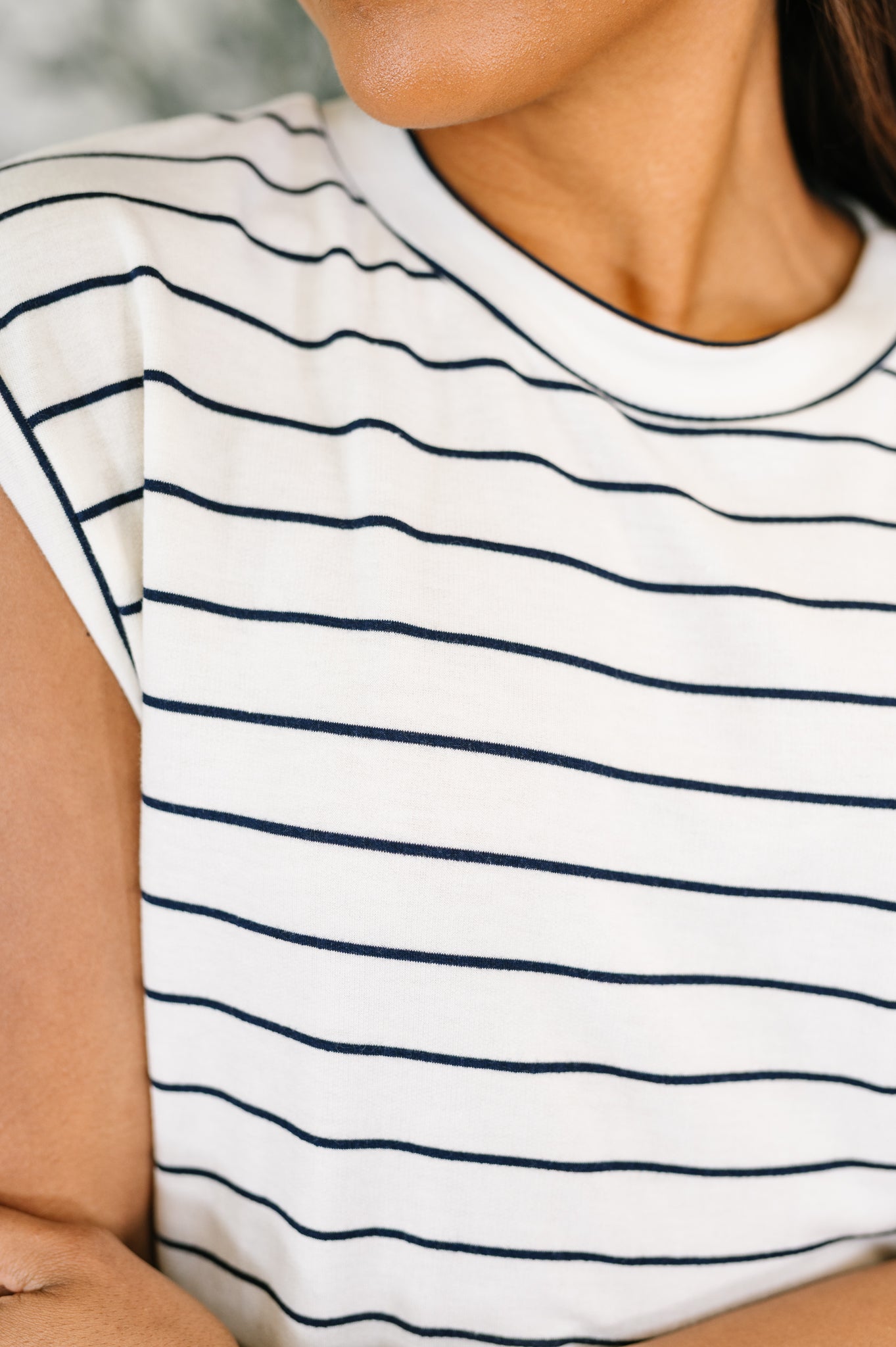 Everything In Between Striped Cap Sleeve Tee (Online Exclusive)