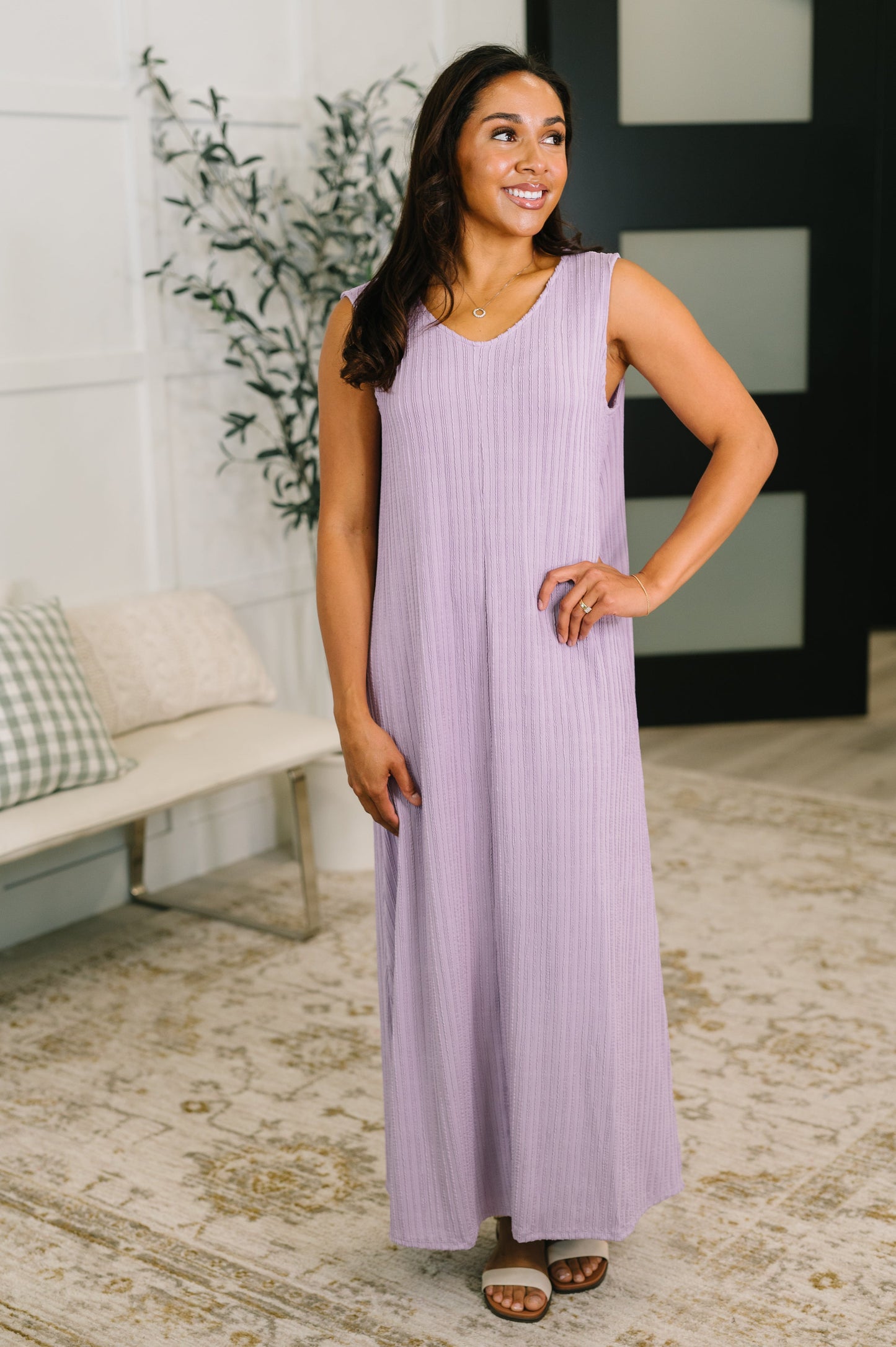 Everything She Wants Sleeveless Maxi Dress in Lavender (Online Exclusive)