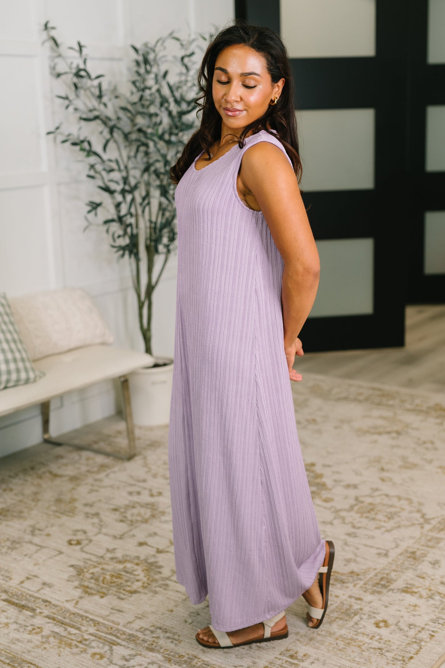 Everything She Wants Sleeveless Maxi Dress in Lavender (Online Exclusive)