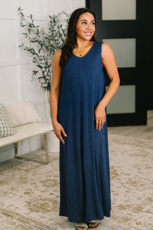 Everything She Wants Sleeveless Maxi Dress in Navy (Online Exclusive)