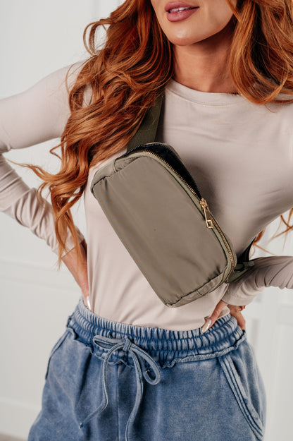 Everywhere I Go Crossbody Belt Bag in Olive (Online Exclusive)