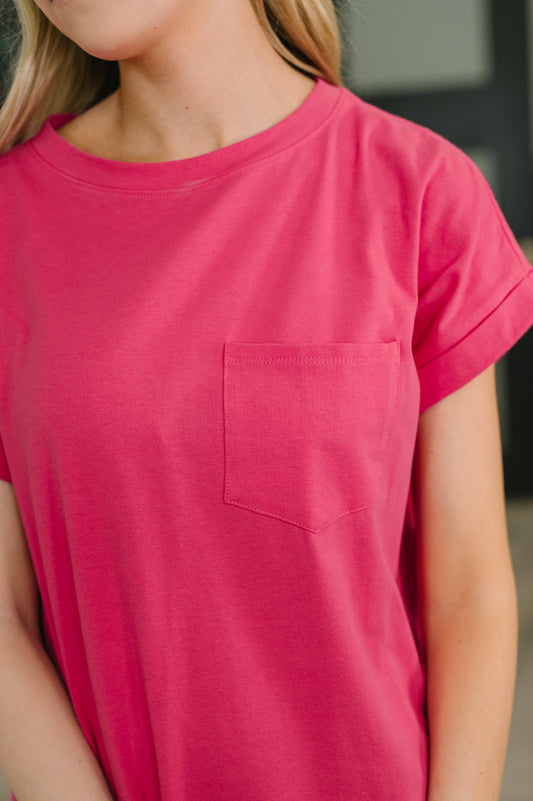 Fix You Right Up Short Sleeve Midi Dress in Hot Pink (Online Exclusive)