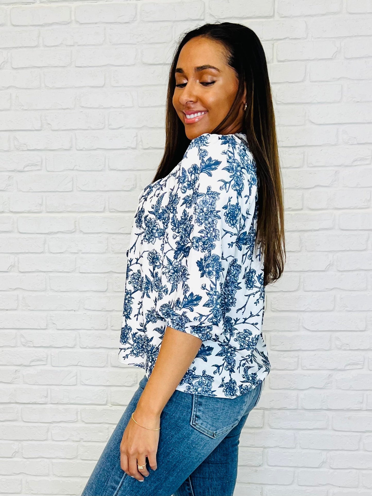 Frill Me With Sunshine in Ivory and Navy (Online Exclusive)
