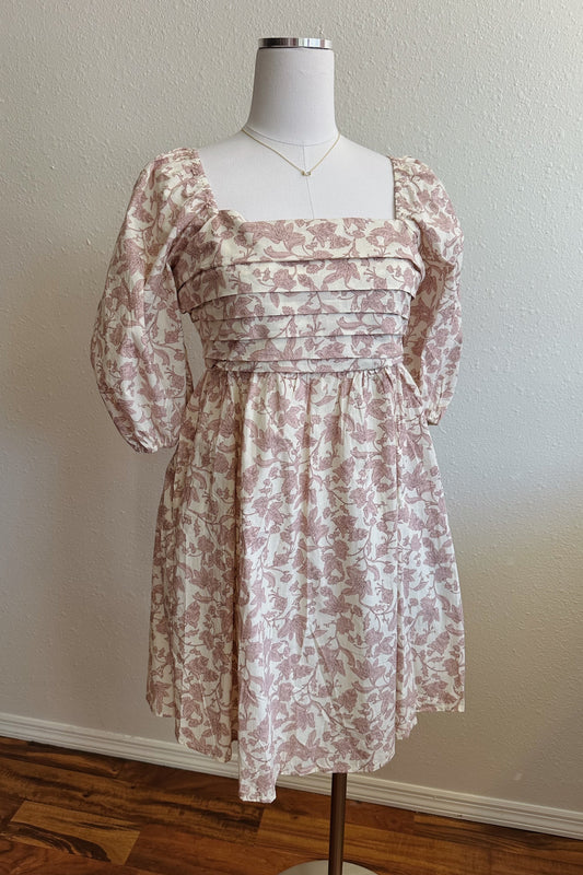 Floral Mauve Mini Dress