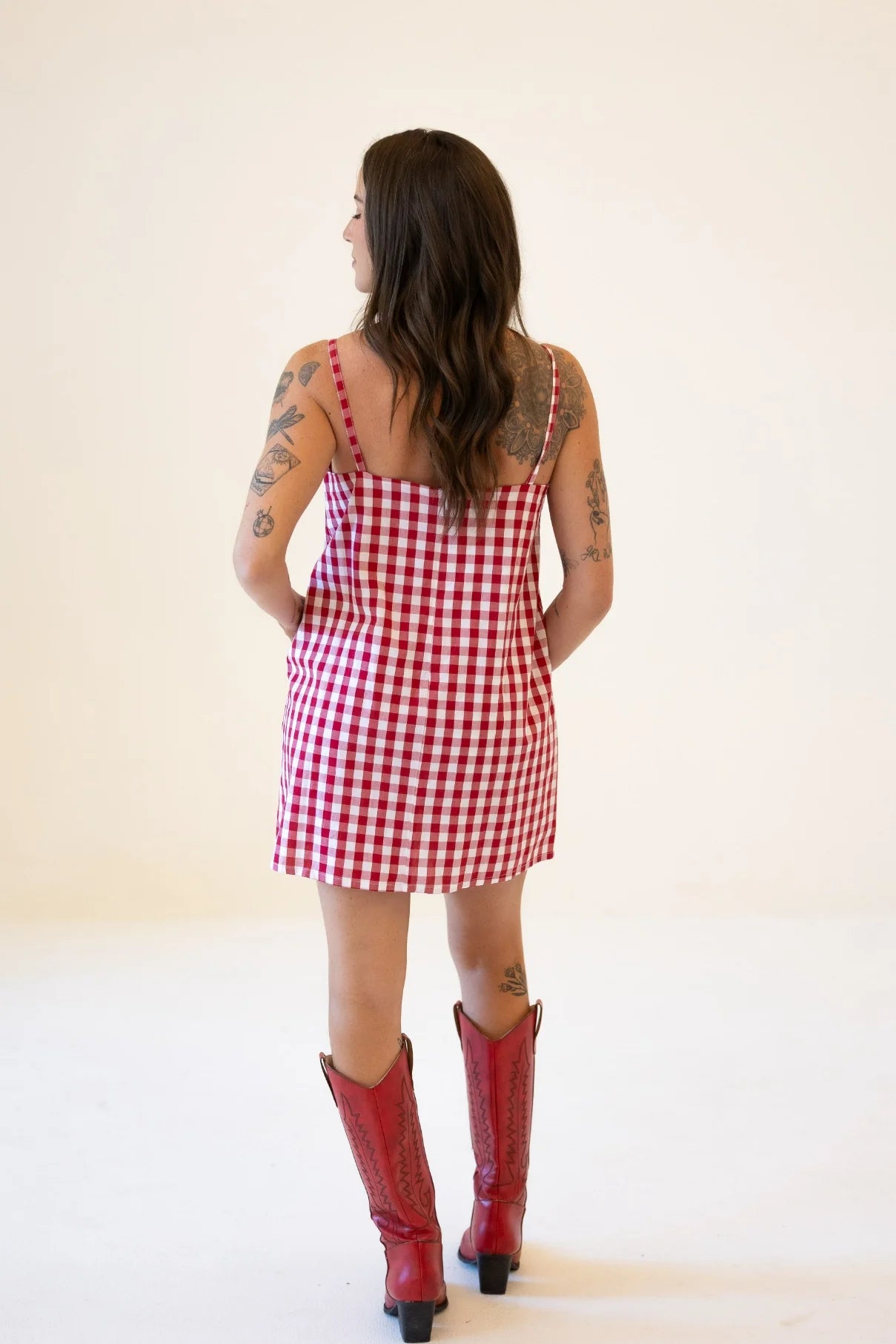 Nebraska Logo Gingham Skort Dress