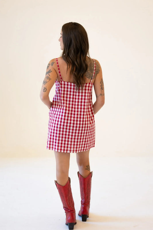 Nebraska Logo Gingham Skort Dress