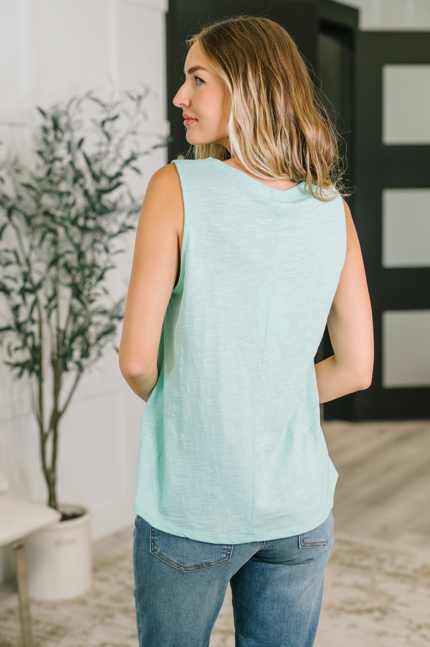 Getting Good V-Neck Tank in Mint (Online Exclusive)