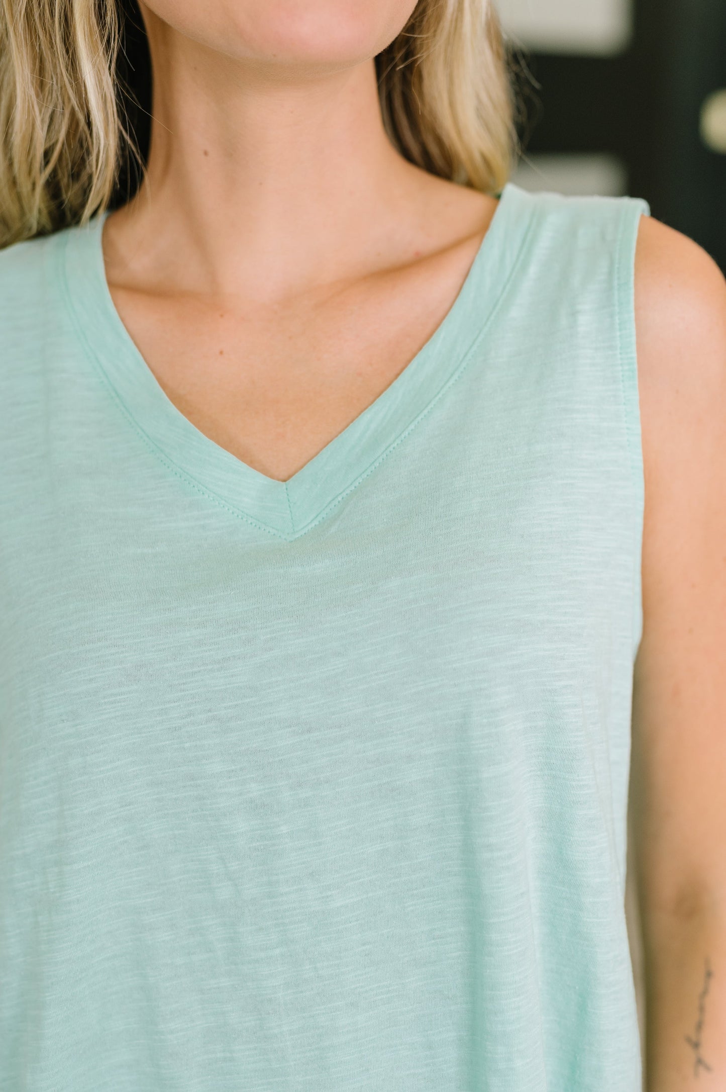 Getting Good V-Neck Tank in Mint (Online Exclusive)
