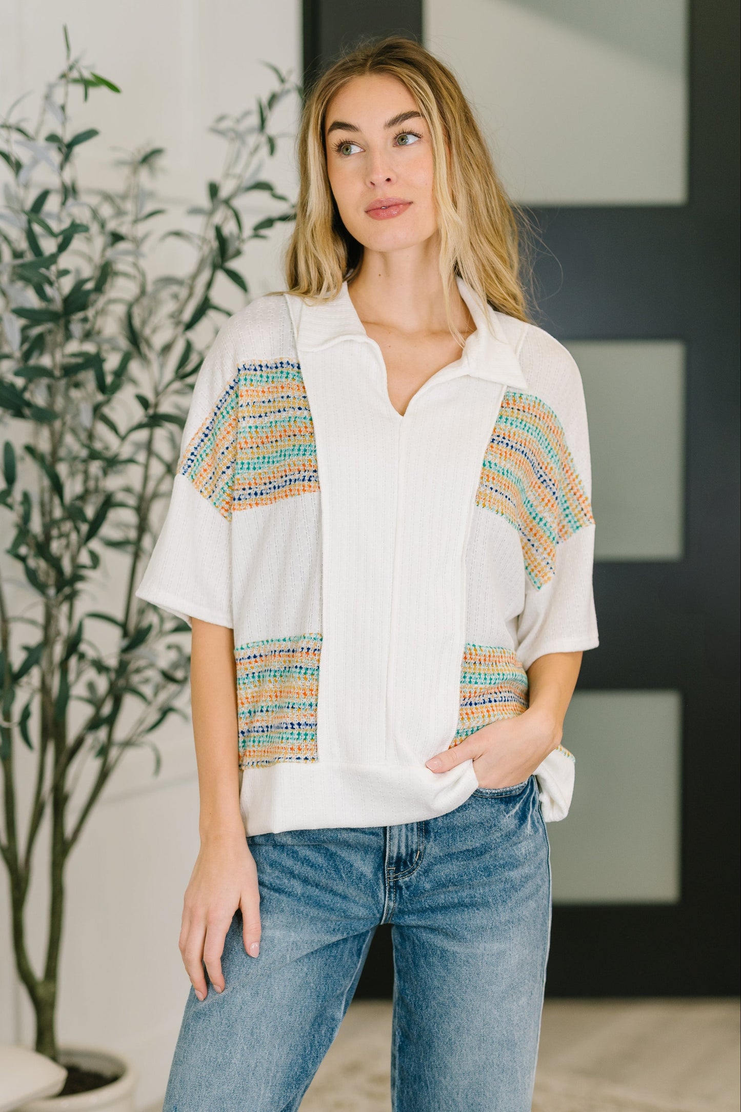 Good For Me Collared Knit Top (Online Exclusives)