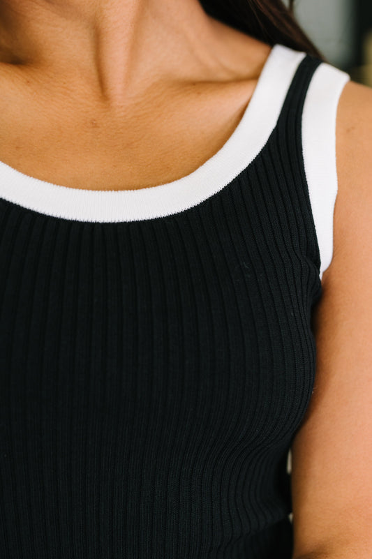 Handled It Contrast Trim Tank in Black (Online Exclusive)