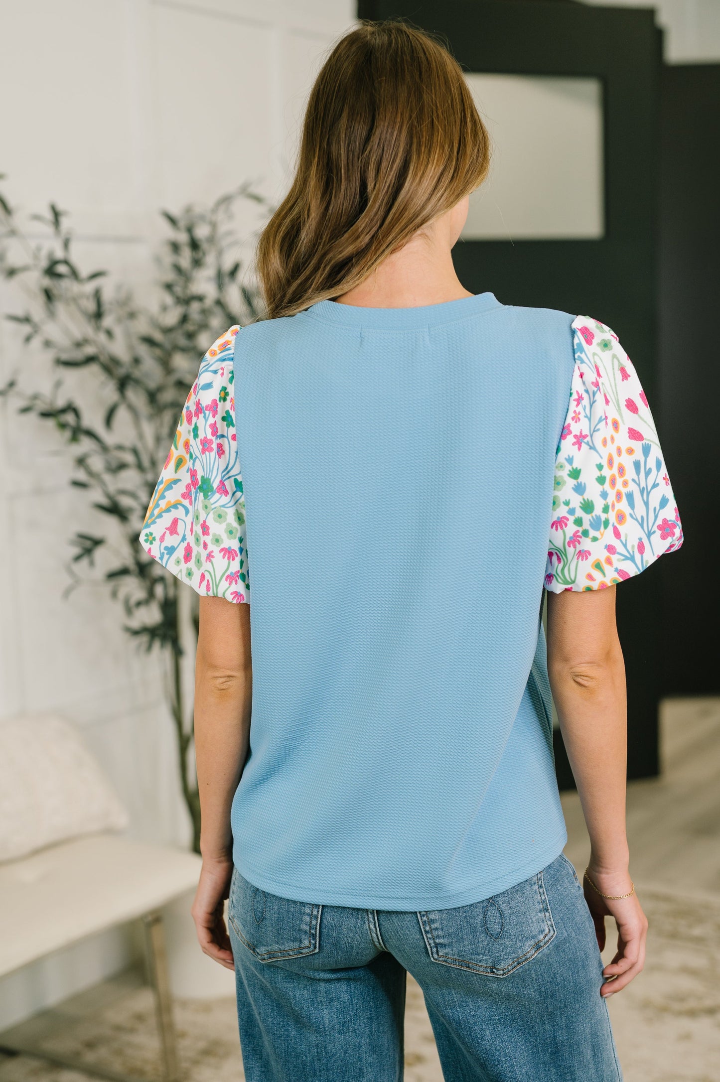 High Expectations Contrast Puff Sleeve Blouse (Online Exclusive)