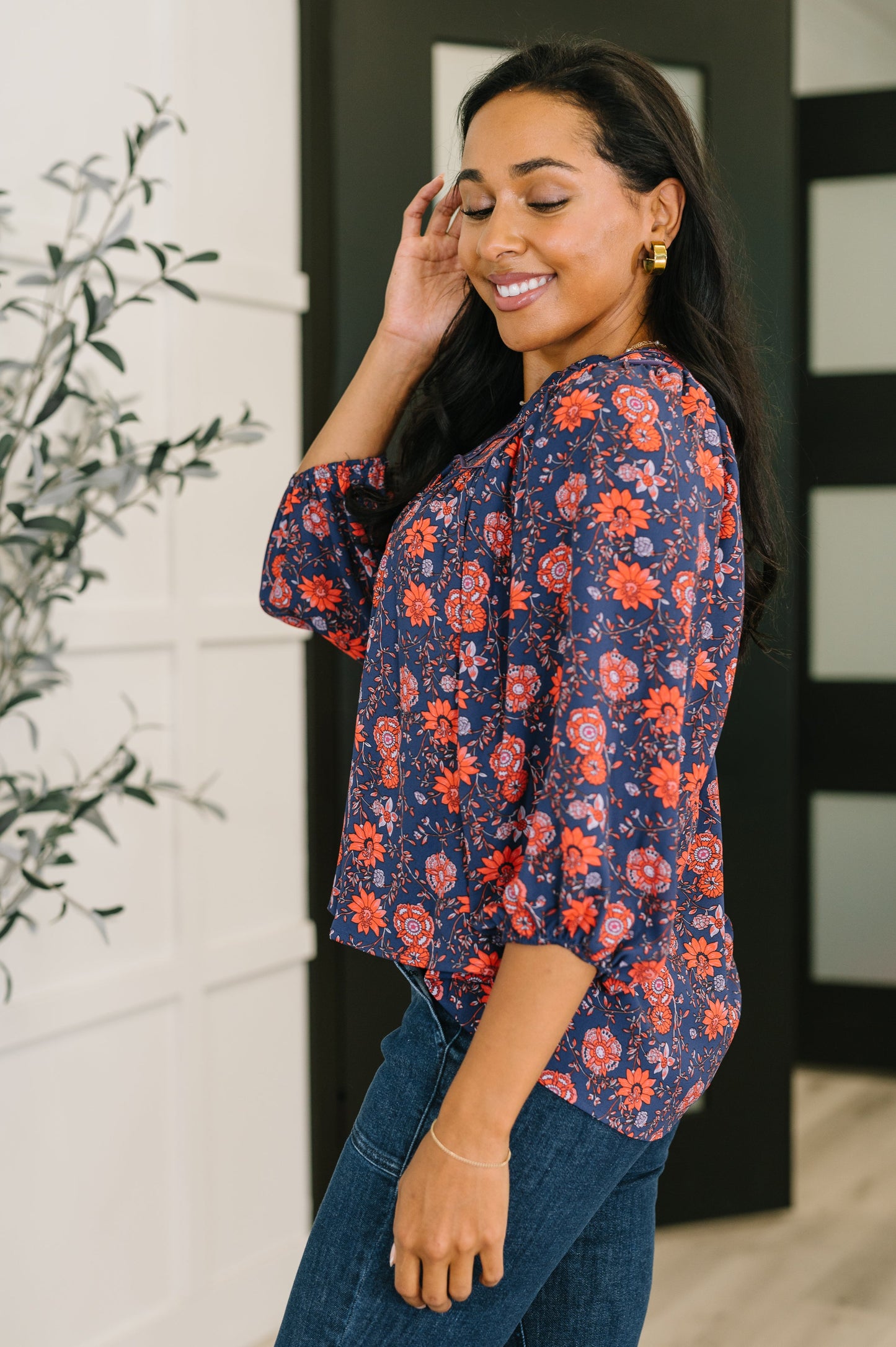Hitherto Unknown Floral Babydoll Blouse (Online Exclusive)