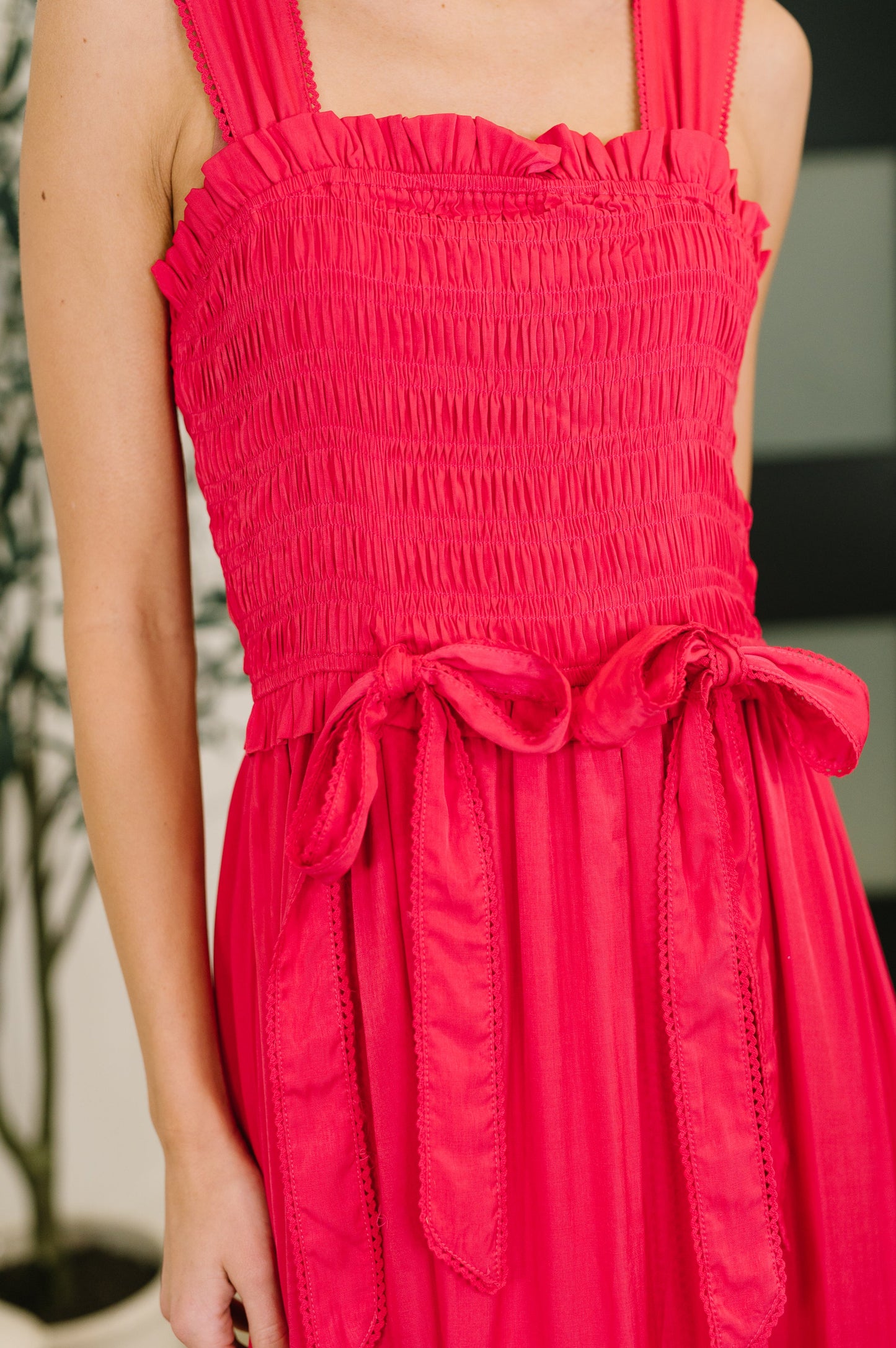 Hold Me Down Midi Dress in Fuchsia (Online Exclusive)