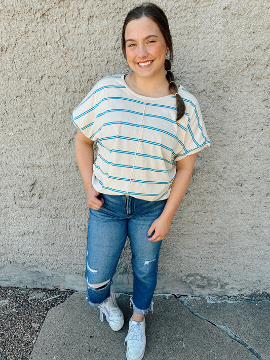 Striped Cotton Knit Top