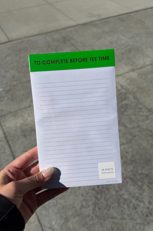 To Complete Before Tee Time Notepad