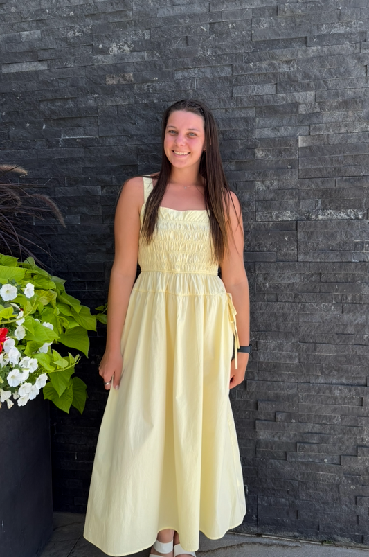 Lemon Yellow Midi Dress