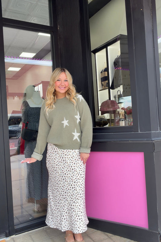 Ditsy Floral Print Skirt