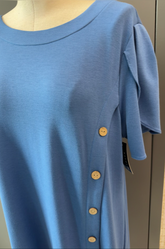 Malorie Button Dress - Blue