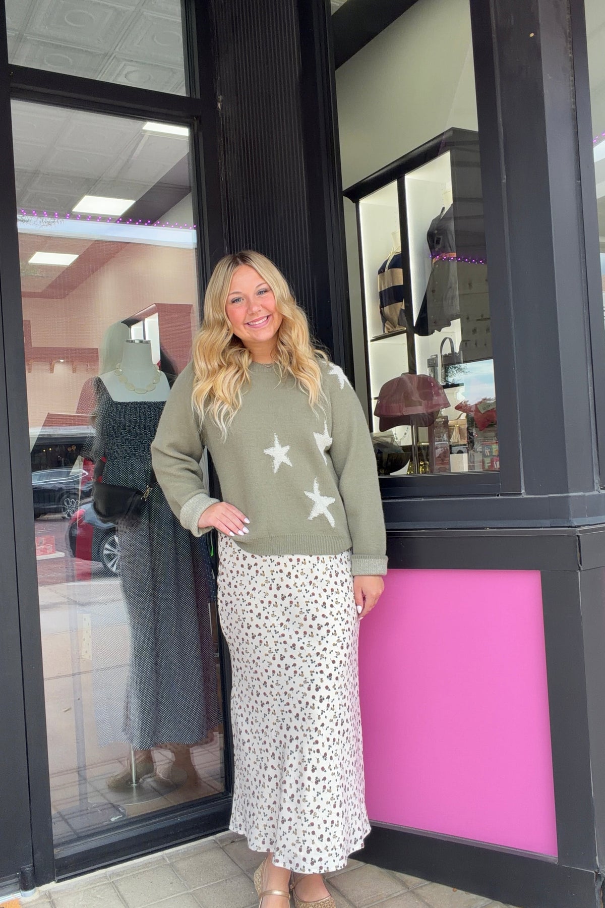 Ditsy Floral Print Skirt