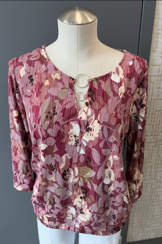 Floral Grid Blouse - Multiple Colors