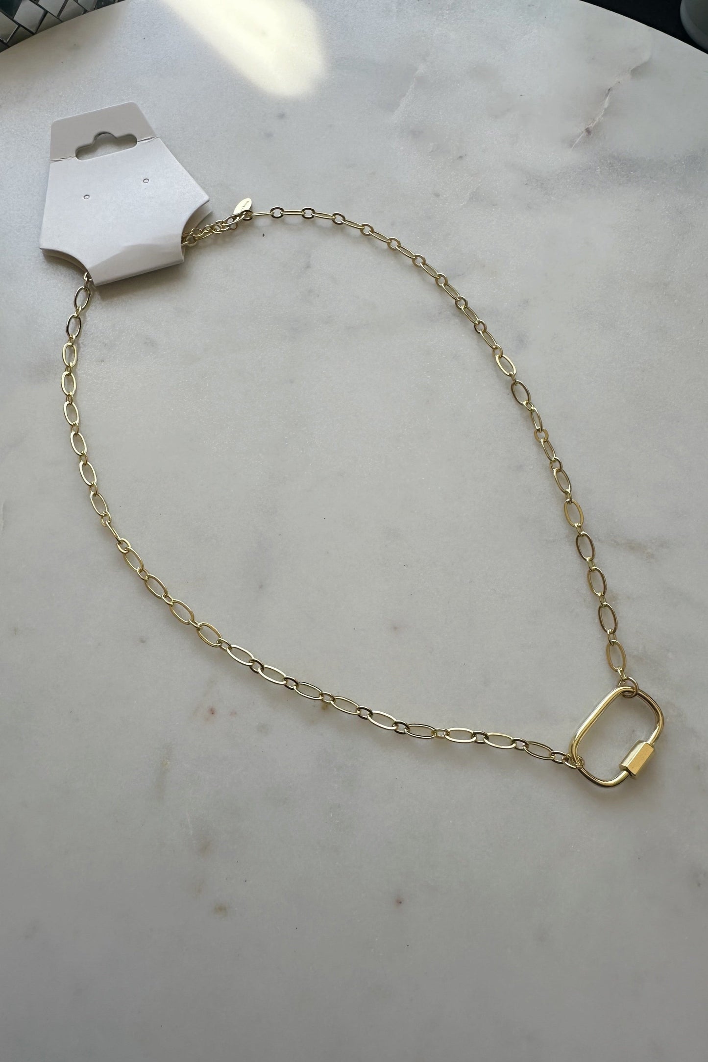 Gold Paperclip Charm Necklace