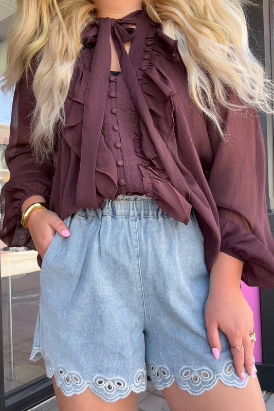 Floral Embroidered Shorts