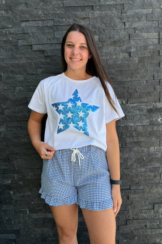 Patriotic Sparkle Star Relaxed Top
