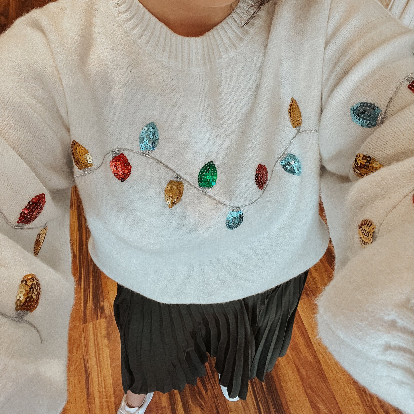Let's Get Lit Sequin Holiday Sweater
